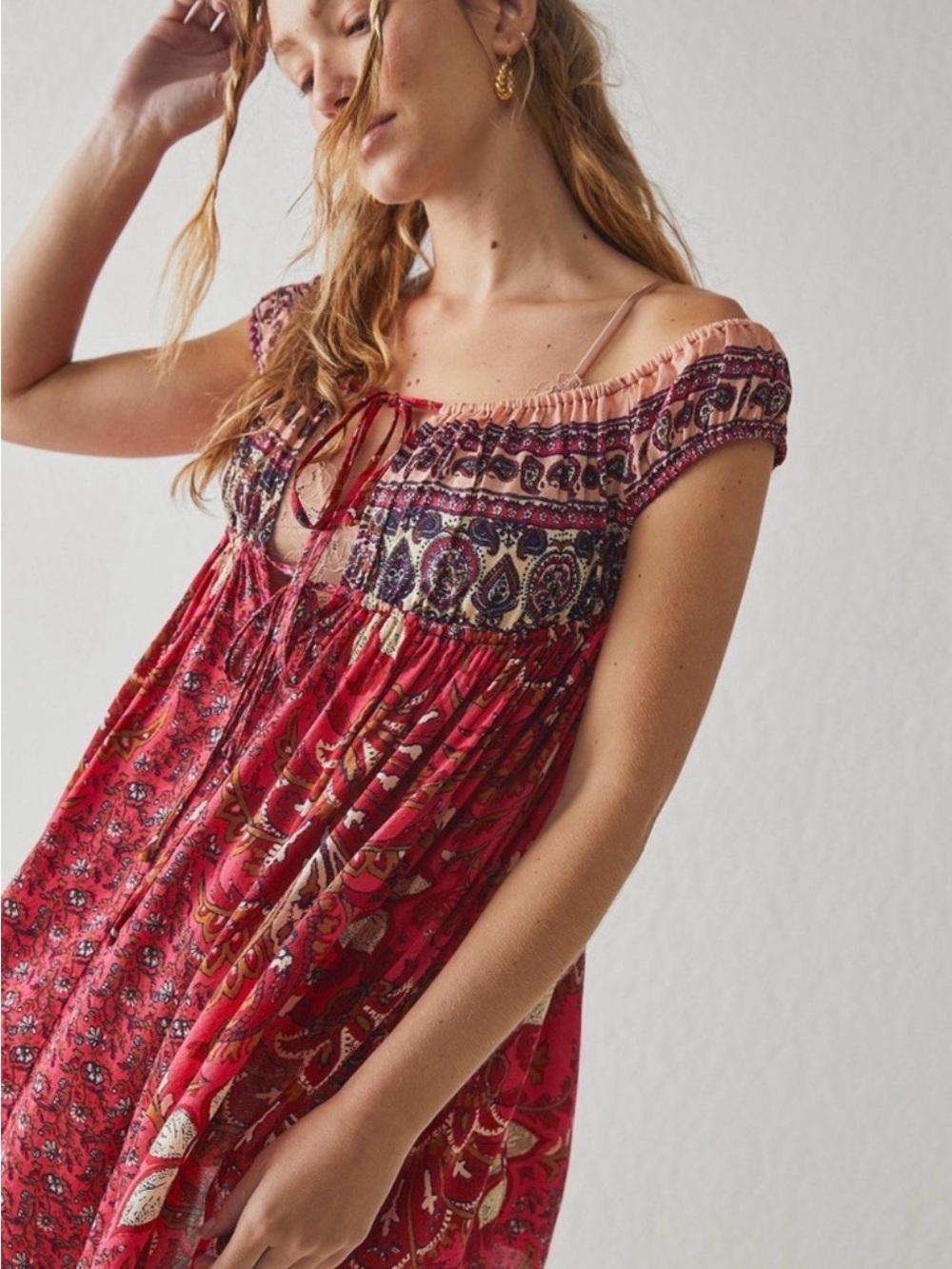 Free People Intimately Bali Mariposa Mini Dress Boho Paisley S